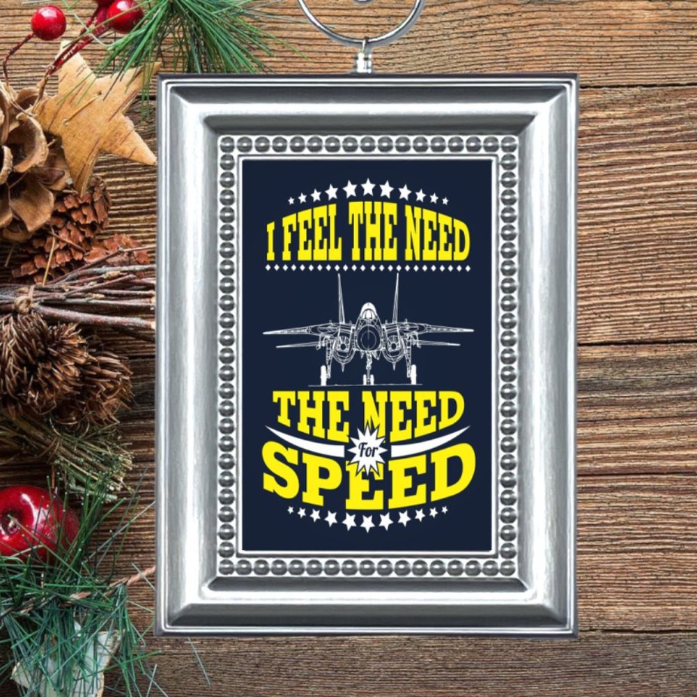 Top Gun I Feel The Need For Speed Retro Movie Memorabilia Christmas Ornament
